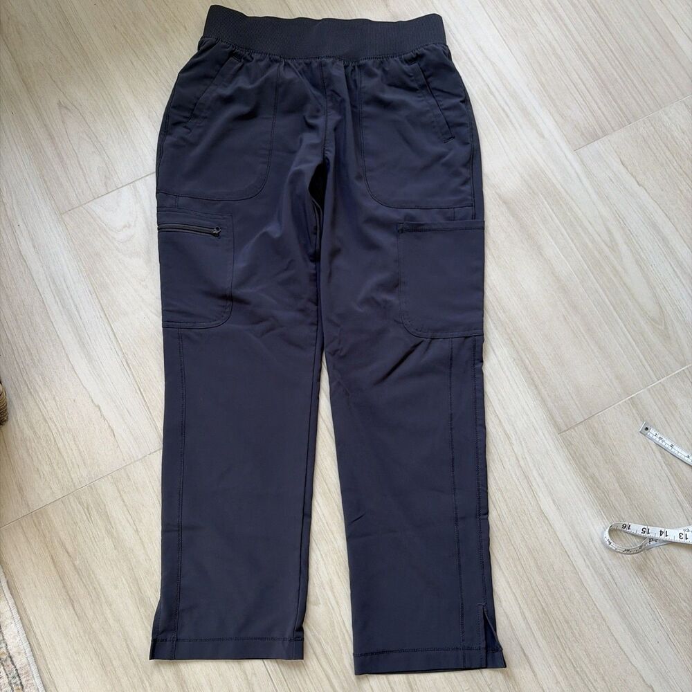 Fabletics Womens Scrub Pants Petite Medium Charcoal Grey Wide Leg Loose Fit